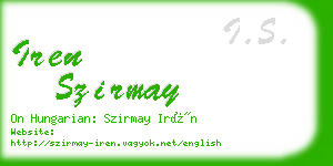 iren szirmay business card